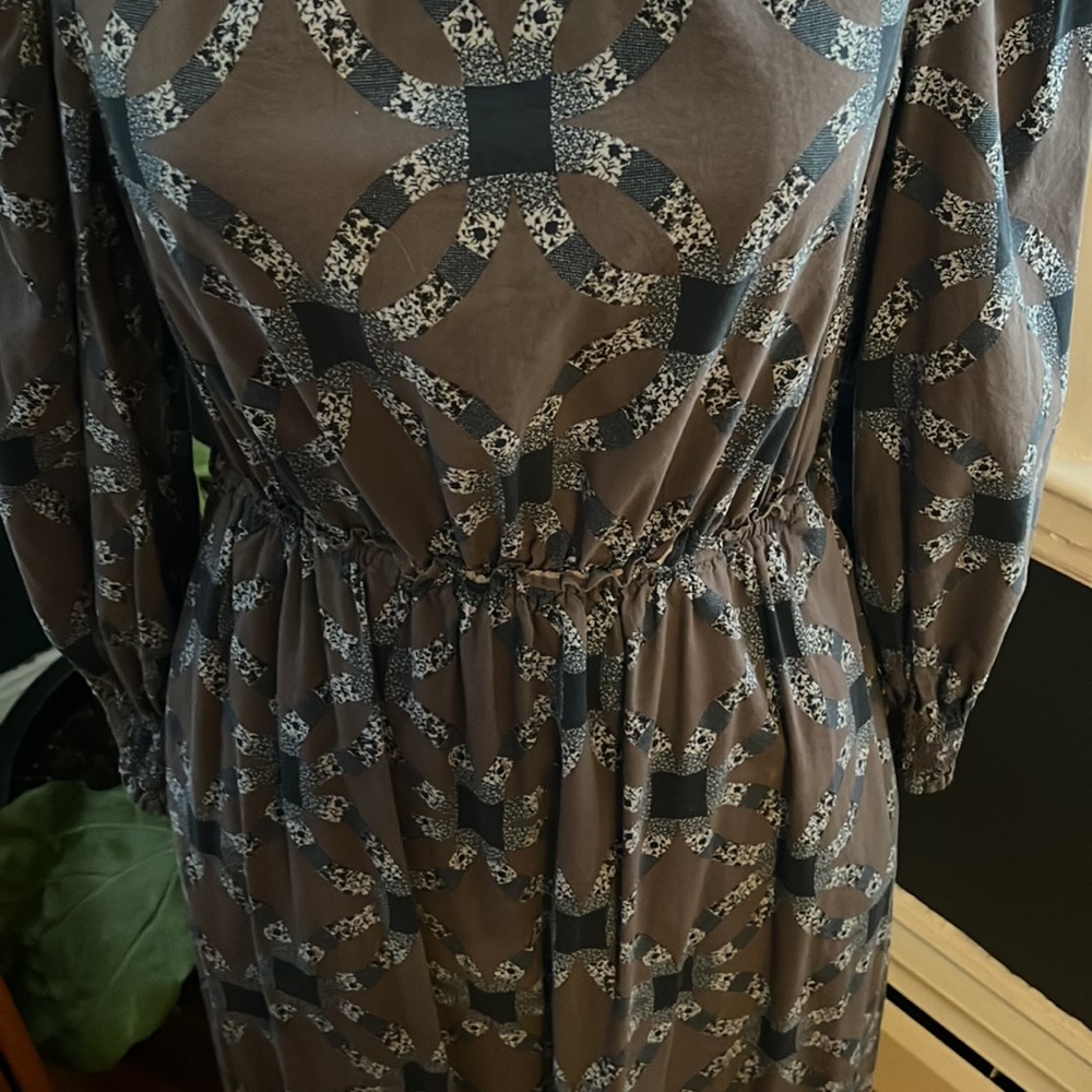 Universal Threads Blue Quit Pattern Puff Sleeve C… - image 3